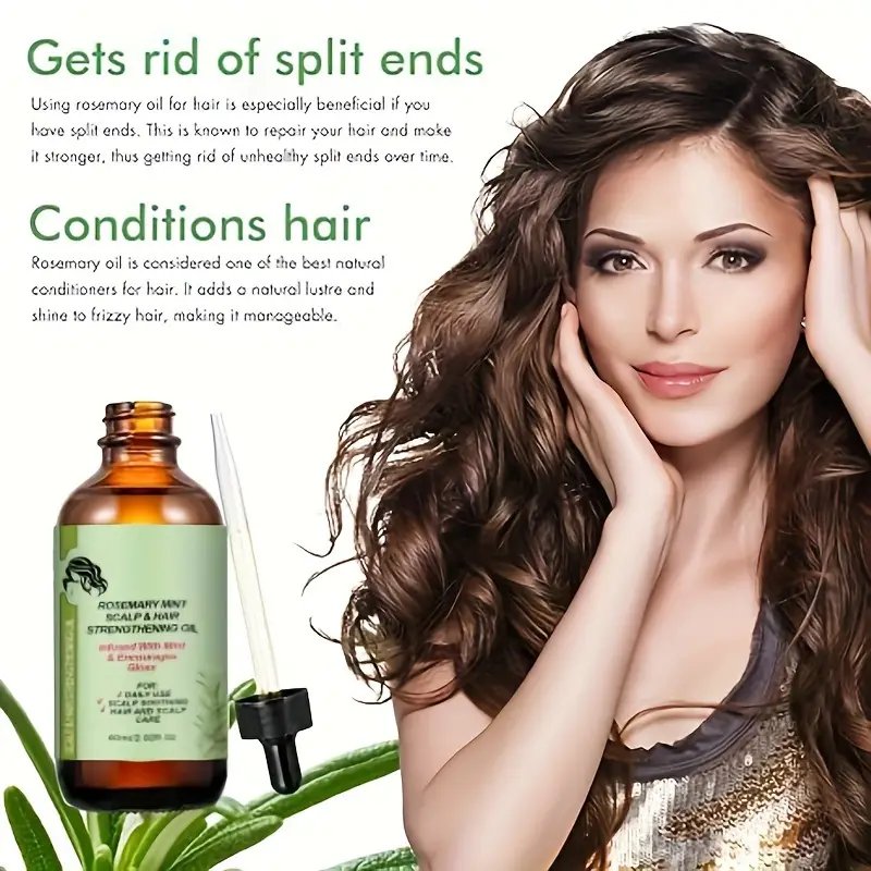 Wholesale Rosemary Mint Scalp & Hair Strengthening Oil Infused With Mint Hair Care Serum Rosemary Growth Oil