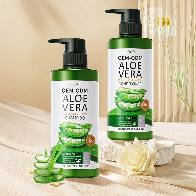 500ml Aloe Shampoo and Conditioner Set Sulfate Free Organic Formula Professional Salon Quality Nourishing Strengthening
