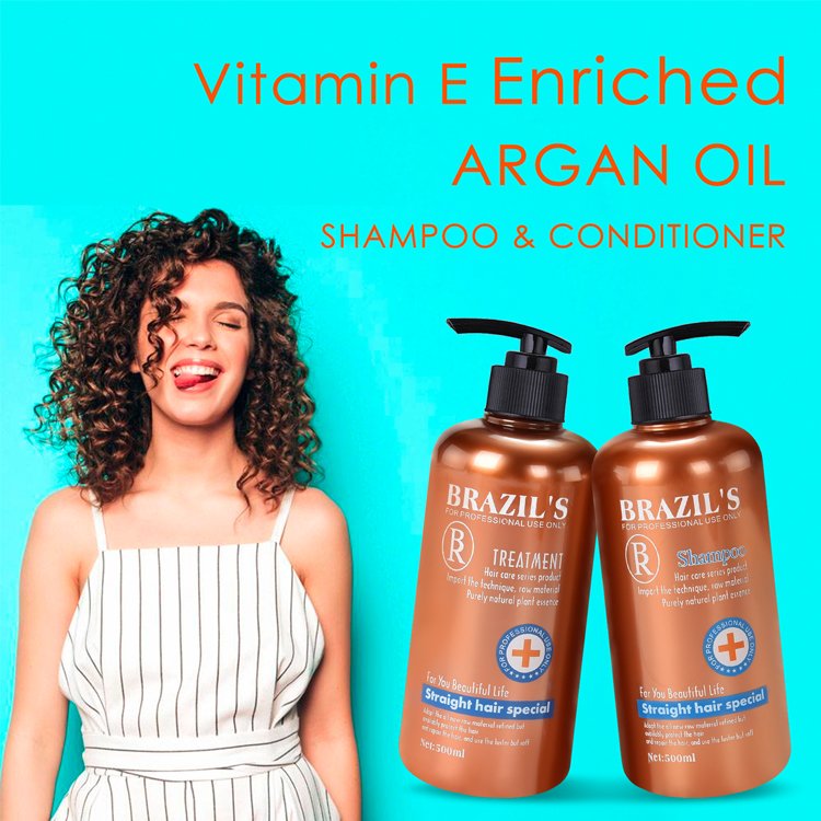 Hot Sale Natural Moisturizing Shampoo and Conditioner Set Factory Biotin Repairing Argan Oil Brazilian Shampoo