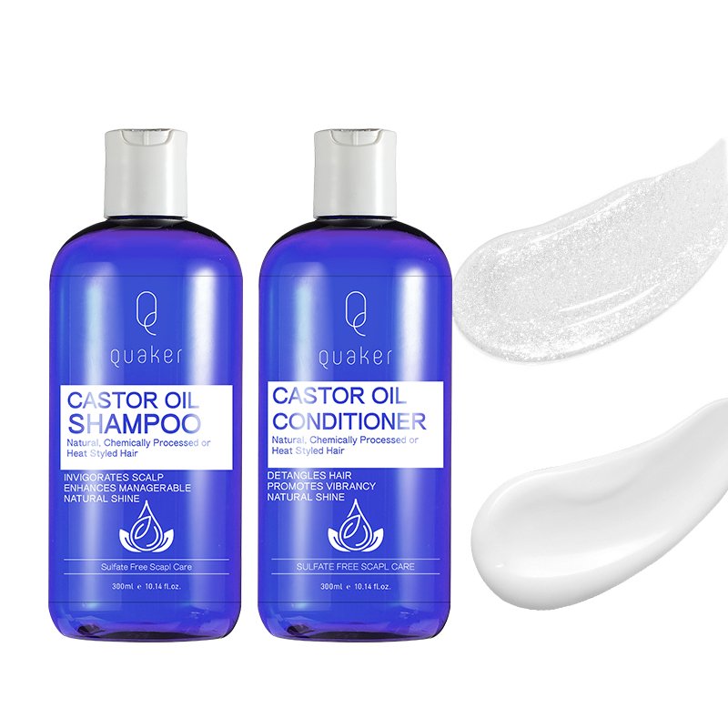 Qquaker Black Jamaican Castor Oil Sulfate Free Nature Organic Shampoo And Conditioner Set Custom Private Label