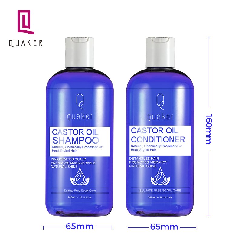 Qquaker Black Jamaican Castor Oil Sulfate Free Nature Organic Shampoo And Conditioner Set Custom Private Label