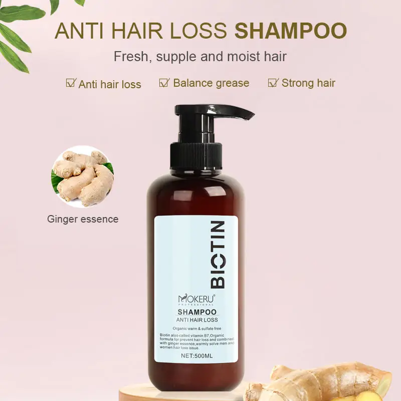 Wholesale MOKERU Biotin collagen hair shampoo and conditioner prevent Hair fall 100% sulfate free anti hair loss treatment