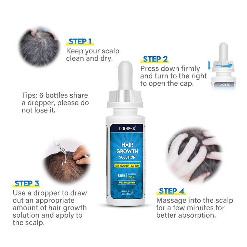 Fast Hair Growth Product Hair Growth Serum Tonic 60ml DOOISEK 5% Hair Growth Oil with dropper