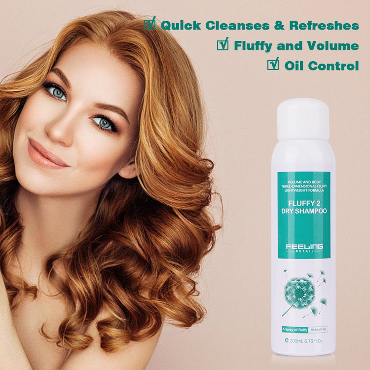 OEM FLUFFY 2 Dry Powder Shampoo 300ml No White Residue Quick Clean Refresh Hair Fullness Volumizing Batiste