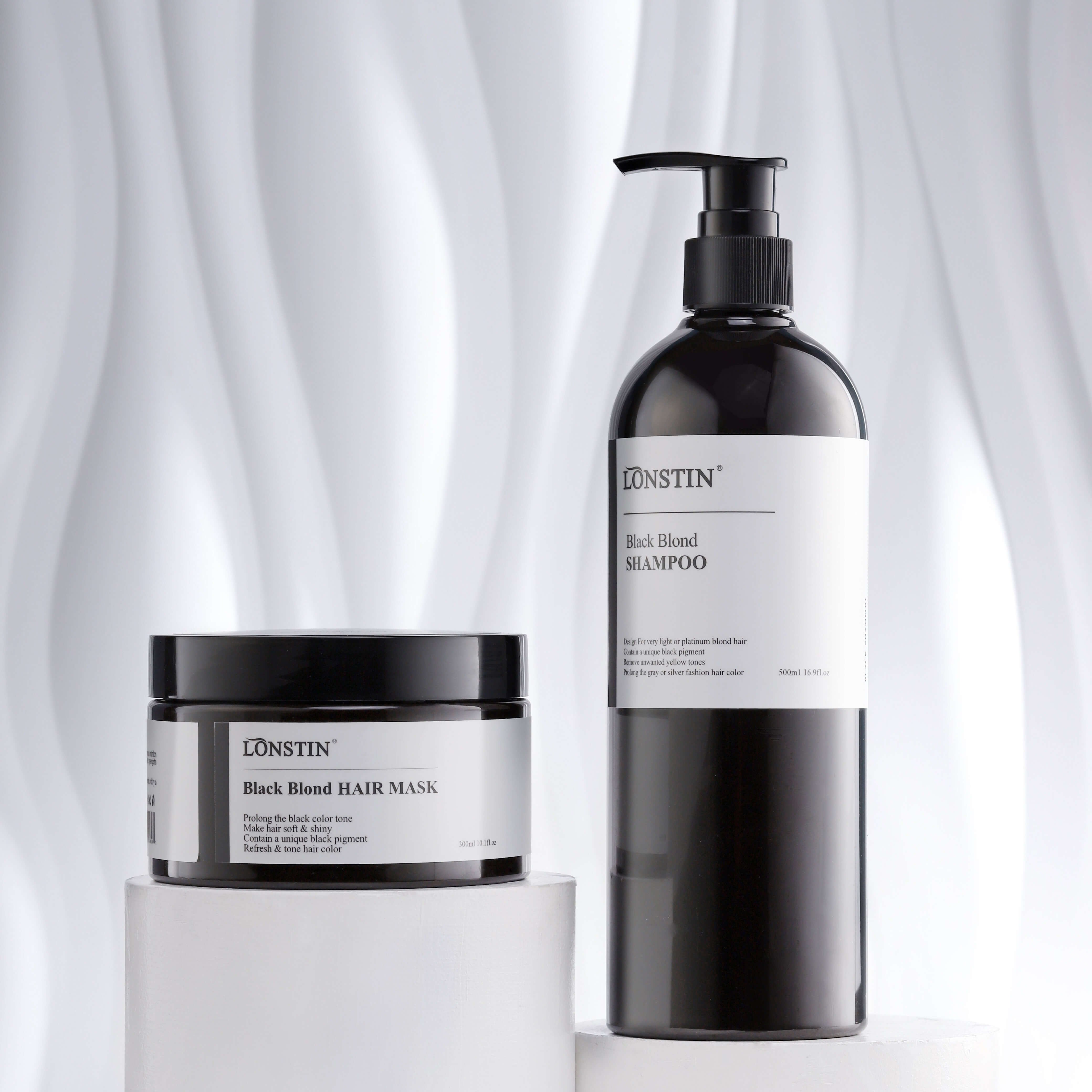 Lonstin oem organic salon professional shampoo no yellow silver hair shampoo for blonde dyed color-treated hair