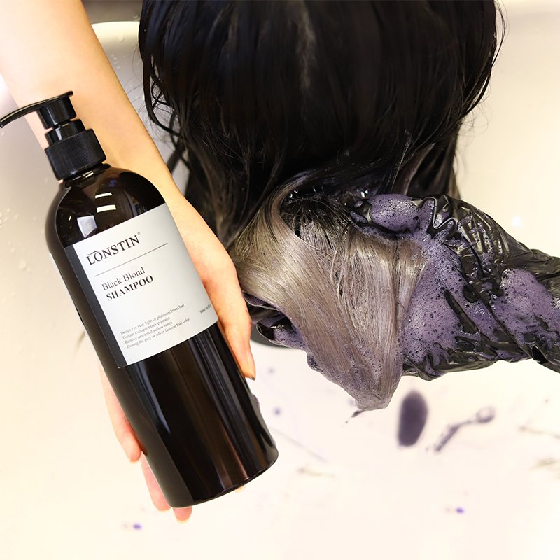 Lonstin oem organic salon professional shampoo no yellow silver hair shampoo for blonde dyed color-treated hair