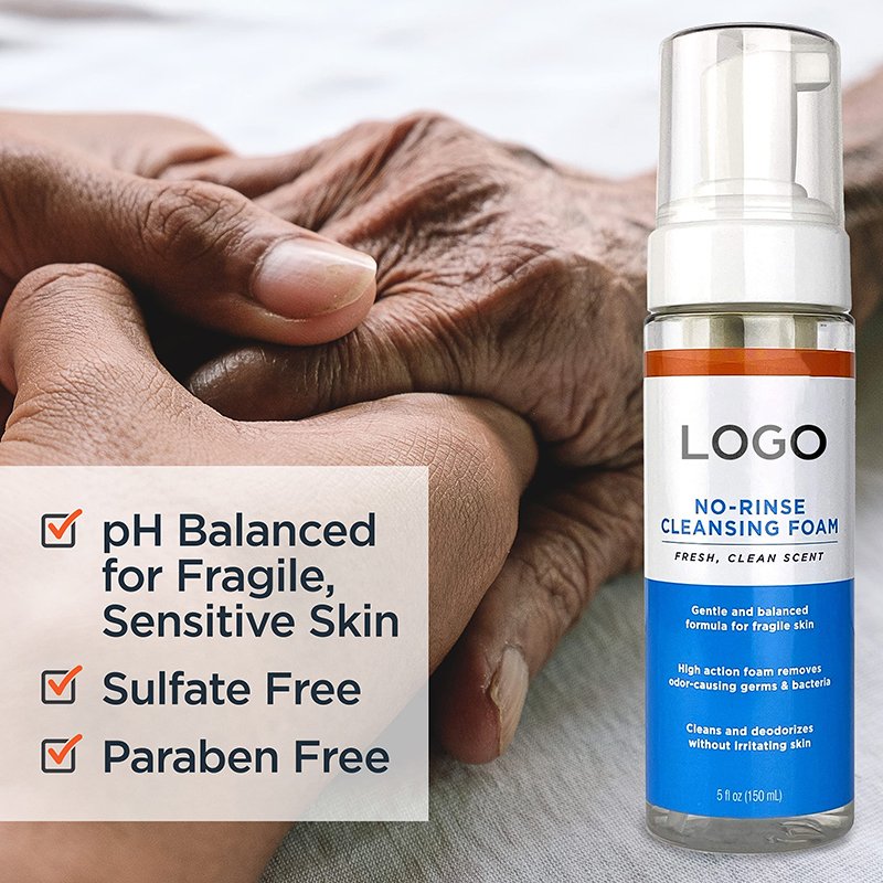 Private Label Home And Hospital Care Mousse Dry Cleansing Foam No Rinse Body Wash and Shampoo