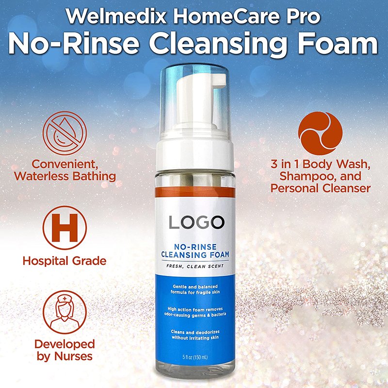 Private Label Home And Hospital Care Mousse Dry Cleansing Foam No Rinse Body Wash and Shampoo