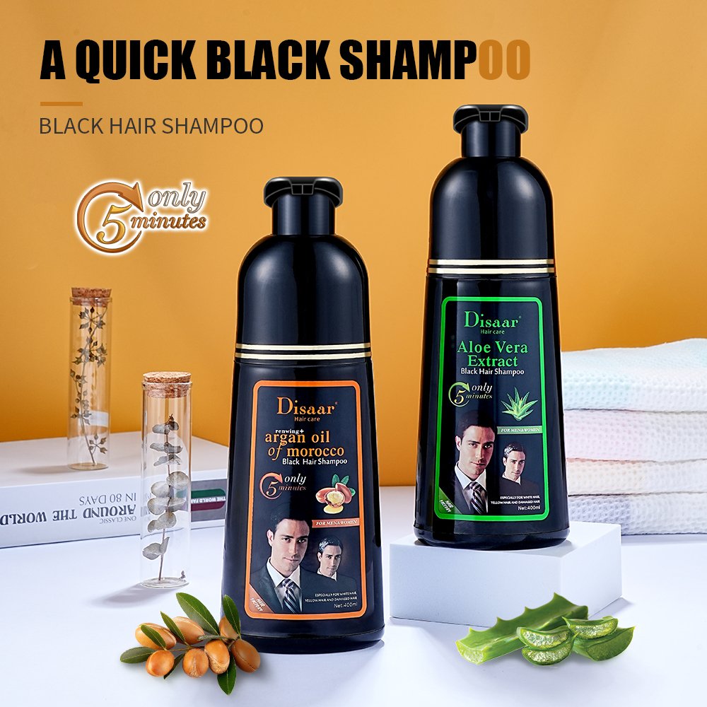 OEM Disaar Black Brown Fast Hair Dye Aloe Vera Shampoo For Gray Hair Black Shampoo Dye