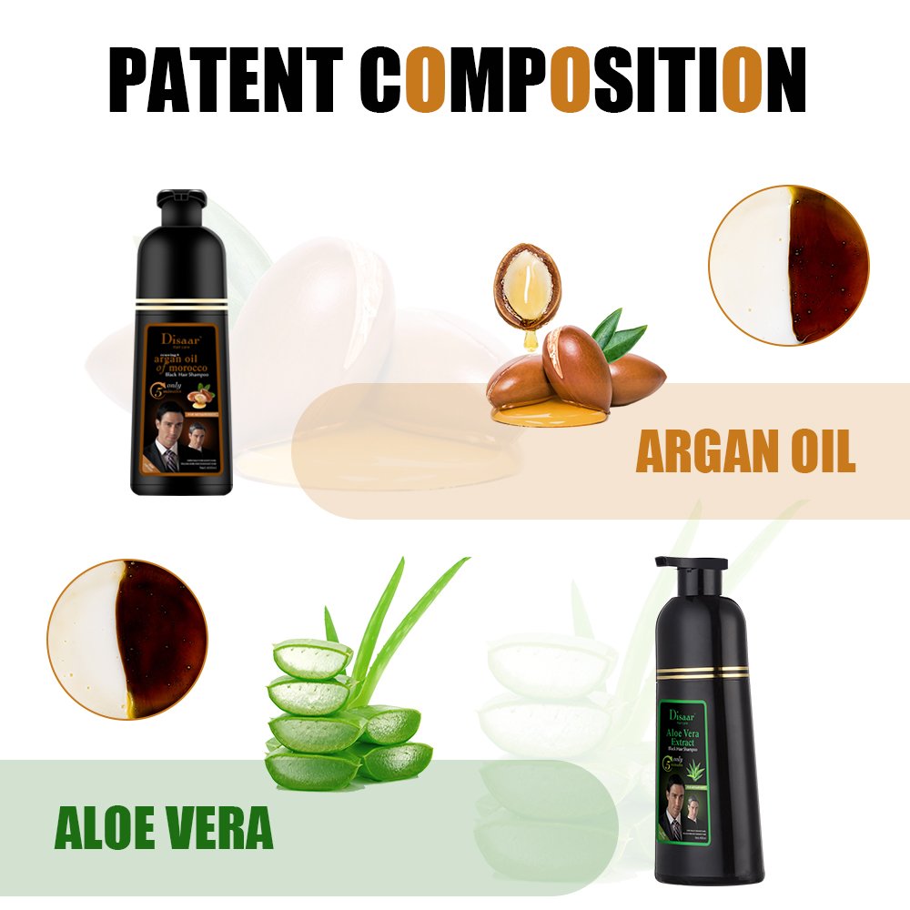 OEM Disaar Black Brown Fast Hair Dye Aloe Vera Shampoo For Gray Hair Black Shampoo Dye