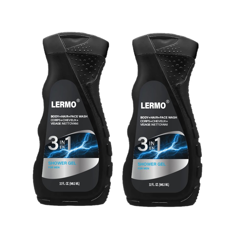 LERMO Factory Private Label Body Hair Face Wash shampoo 3 in 1 Shampoo and shower gel for men 950ML