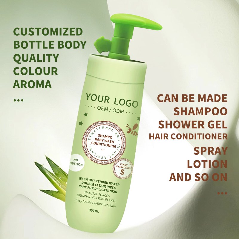 Private Label Kids Products For Nourish Curly Hair Care Organic Baby Wash Shampoo And Conditioner Set