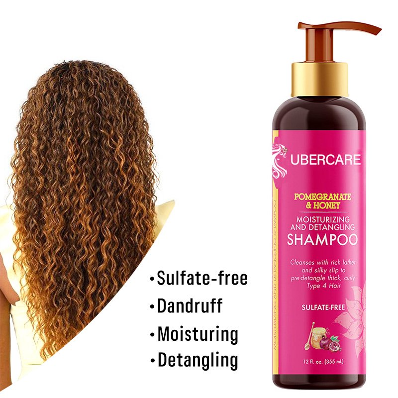 Ubercare sulfate free Pomegranate honey moisturizing curly hair shampoo private label