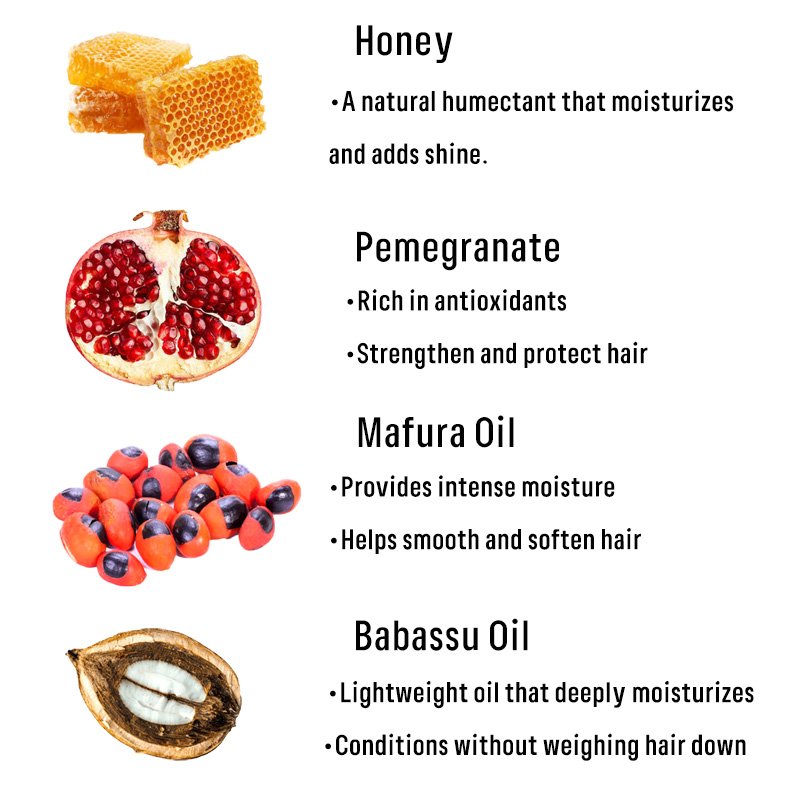 Ubercare sulfate free Pomegranate honey moisturizing curly hair shampoo private label