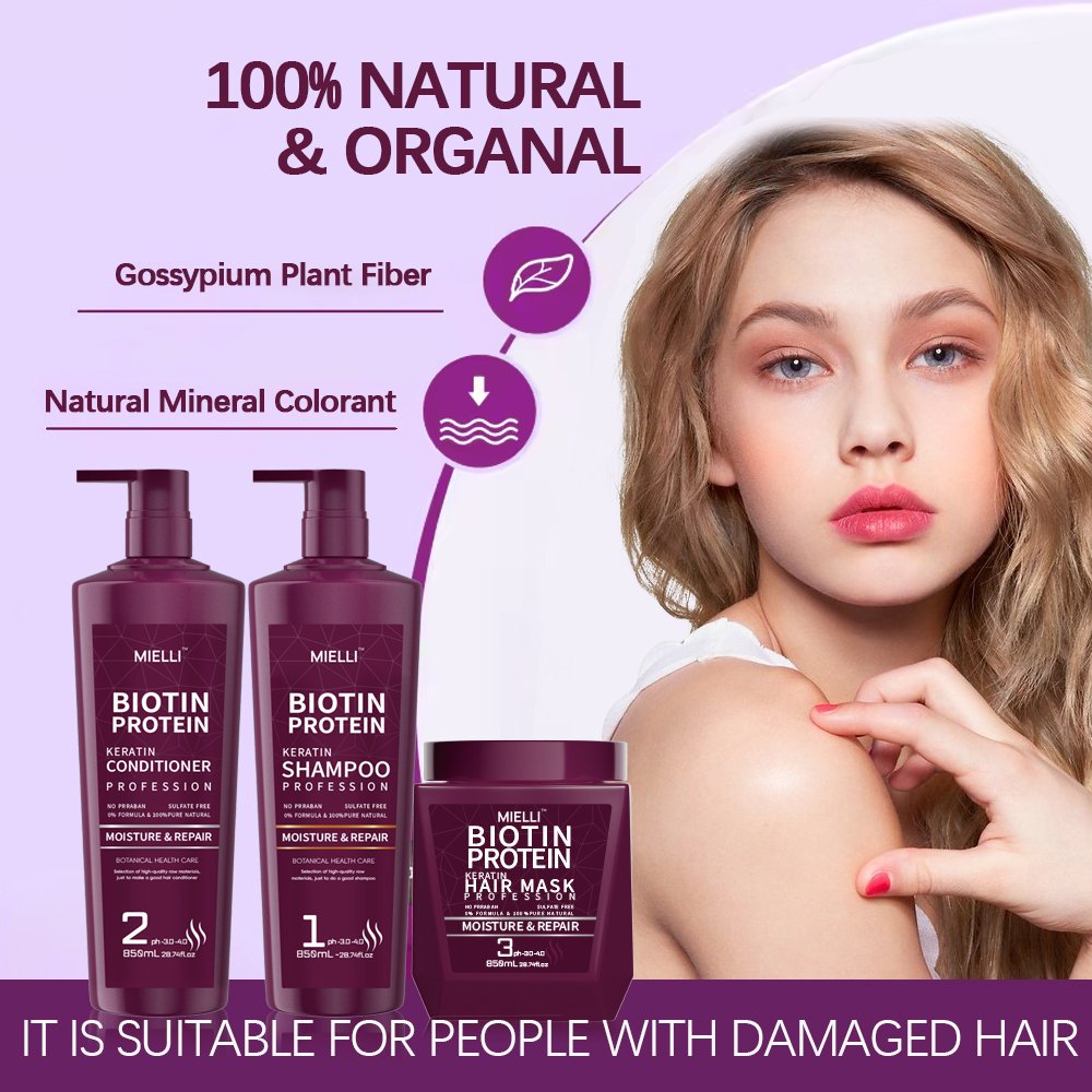 Private Label Organic Biotin Shampoo And Conditioner Set Natural Collagen Sulfate Free Shampoo For Men And Womens