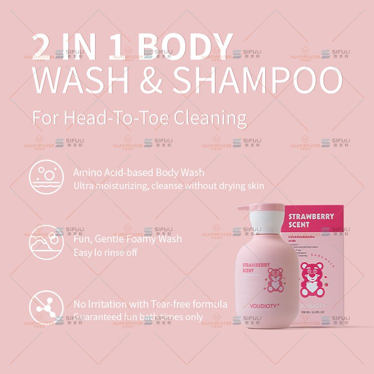 KIDS organic herbal natural baby shampoo for kids hair care private label baby lotion and shampoo wash packaging