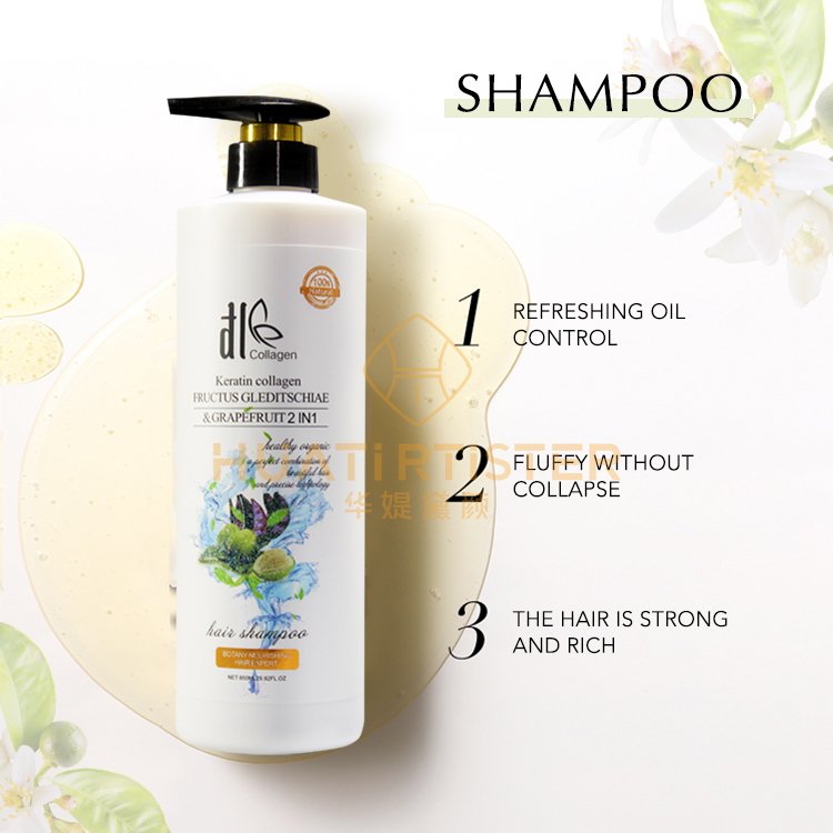 Huati Sifuli Dle FRUCTUS GLEDITSCHIAE GRAPEFRUIT2 IN1 850ml Natural Herbal Refreshing Collagen Keratin Shampoo and Conditioner