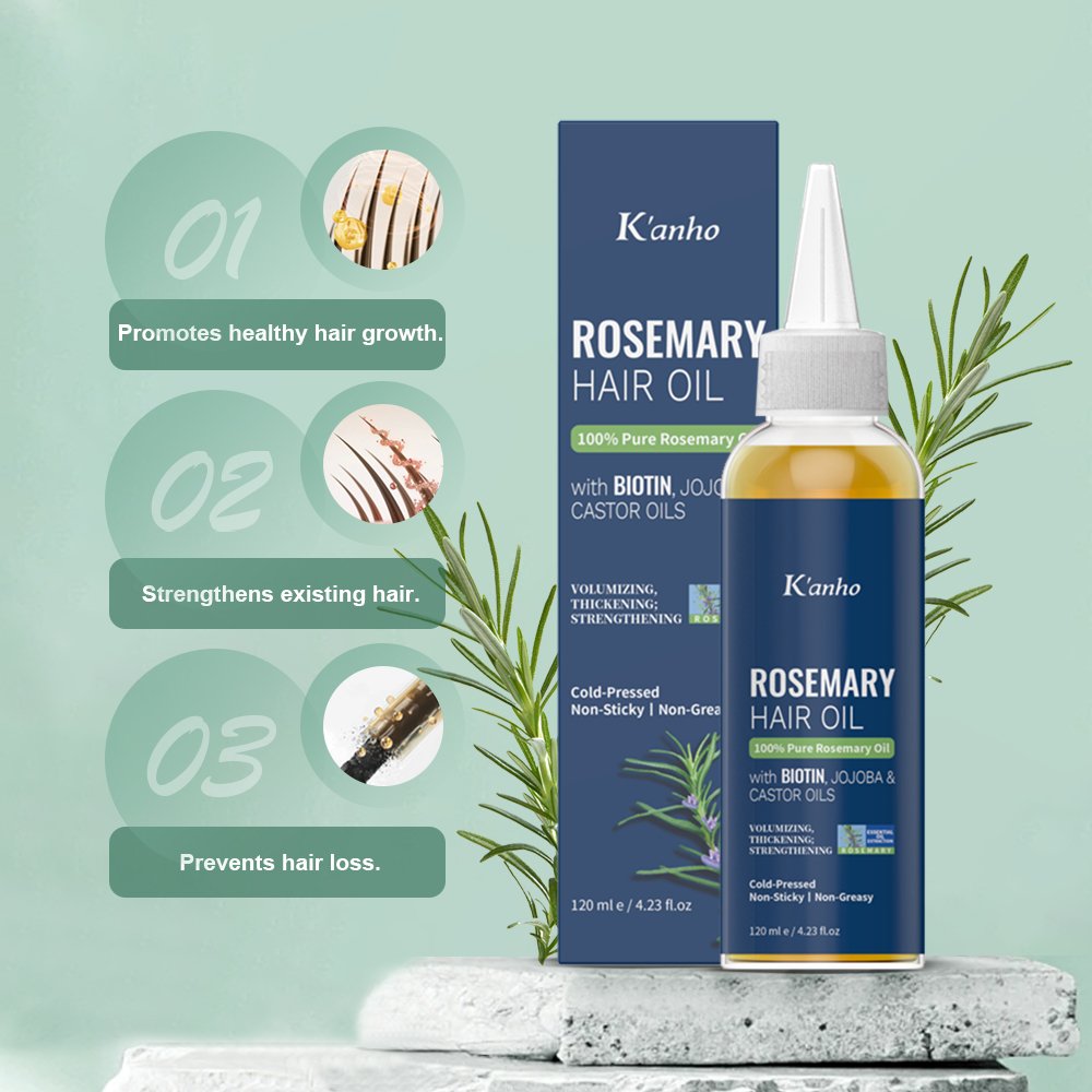120ml Nature Rosemary Hair Oil Scalp Strengthening Oil Hair Care Natural Essential Oil For Regrowth OEM