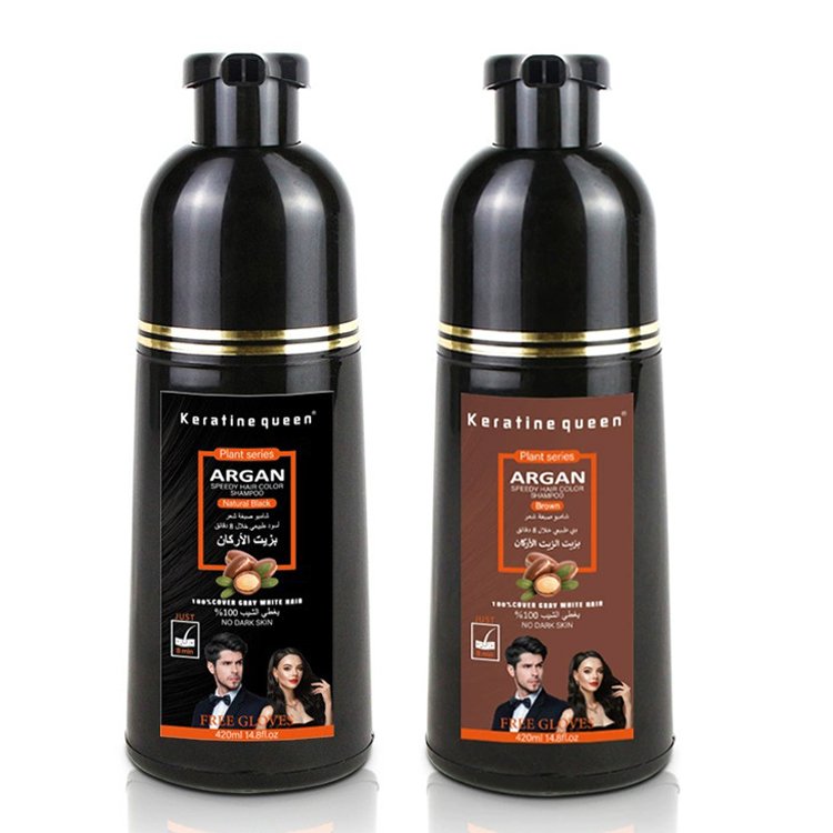 Private Label Professional Salon Using Organic Dark Brown Hair Color Ammonia Free Herbal Black Hair Dye Shampoo