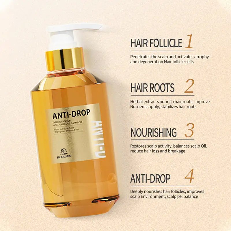 OEM Private Label Natural Ginger Herbal Formula Scalp Repair Anti Hair Loss Hair Growth Shampoo