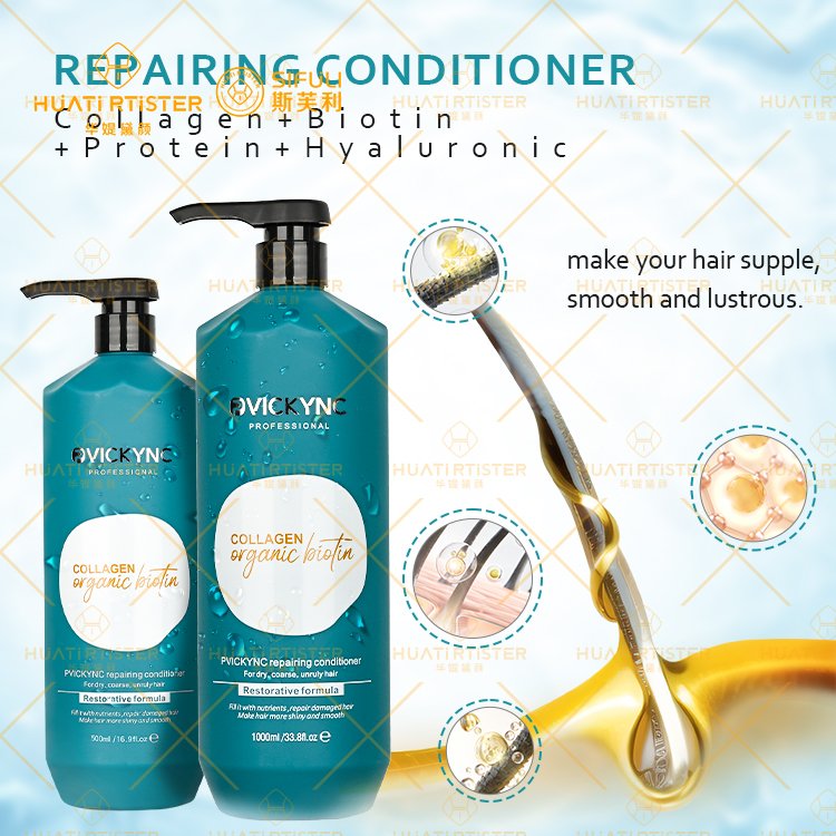 Huati Sifuli Pvickync collagen organic biotin 500ml 1000ml nourishing shampoo and repairing conditioner 60ml argan hair oil