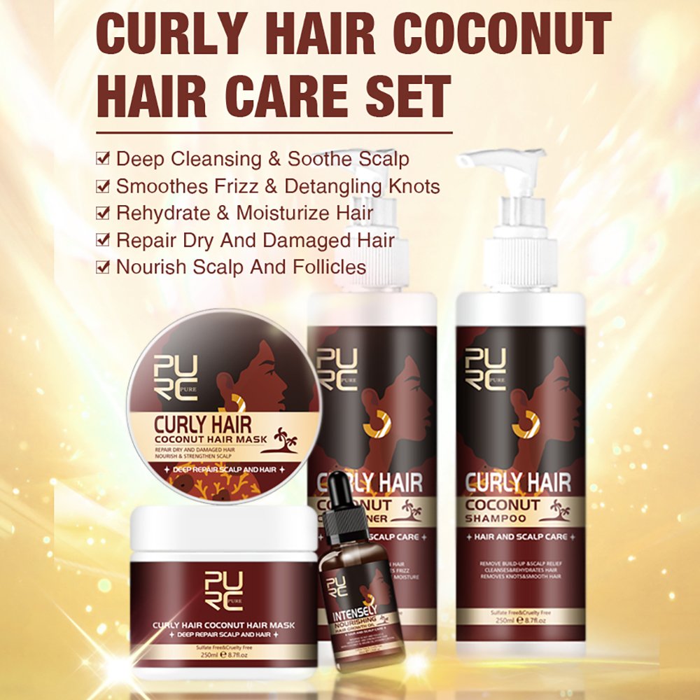 Private Label African 4C Afro Hair Care Shampoo Organic Coconut Oil Curly Hair Shampoo And Conditioner for Black Women