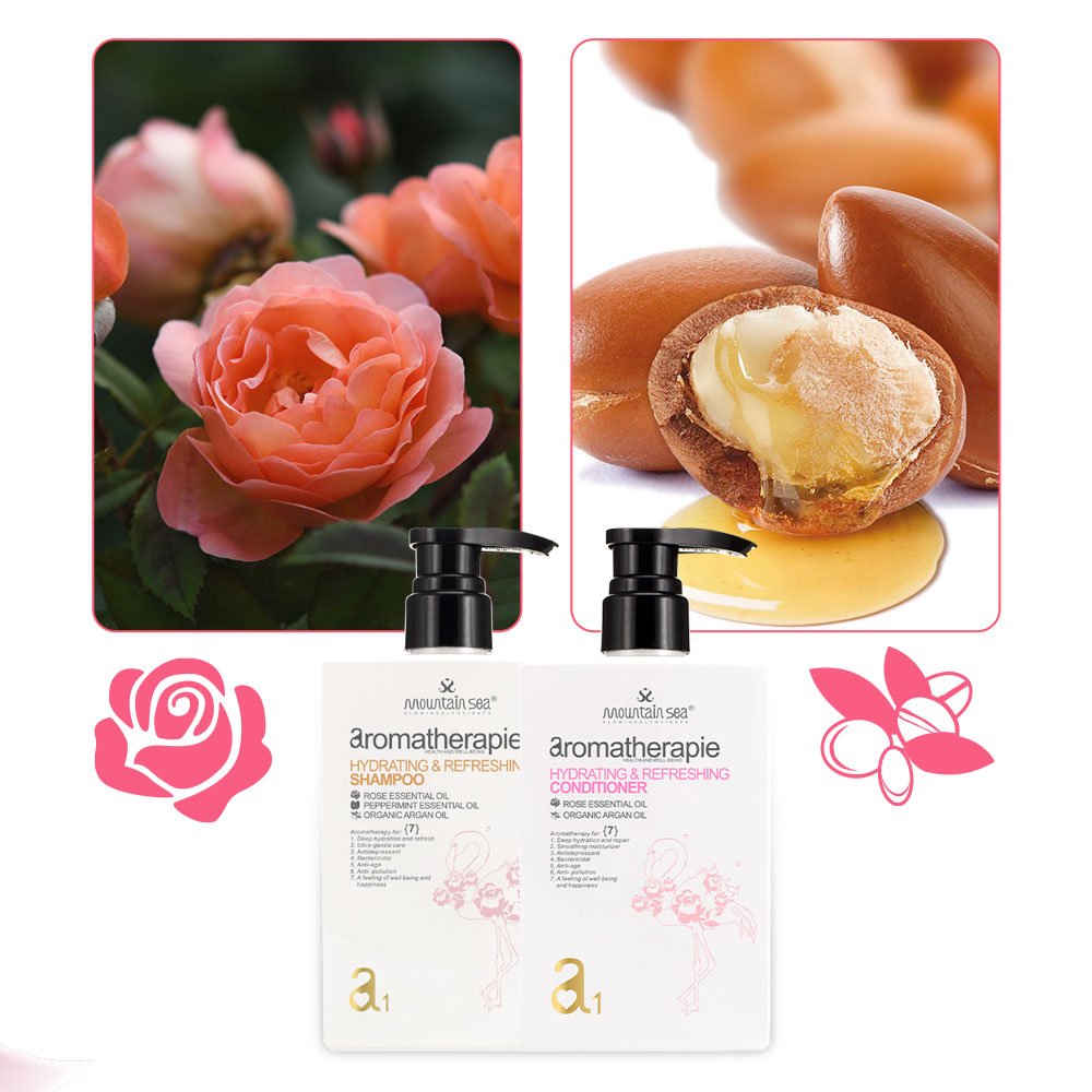 Mountain Sea 200ml/400ml Sulfate Free Rose Essential Oil High Bubble Hydrating Refreshing Hair Shampoo