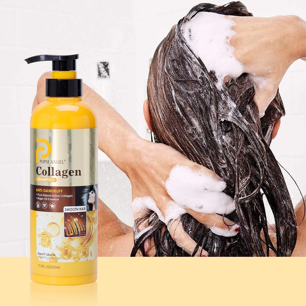 Organic Healthy Natural Collagen protein Argan Oil Essence Shampoo Dandruff Fluffy Moisturizing Collagen protein Shampoo
