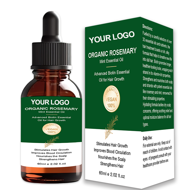 Hot Sale Fast Hair Growth Treatment Oil Hair Growth Serum Tonic 60ml Rosemary Hair Growth Oil