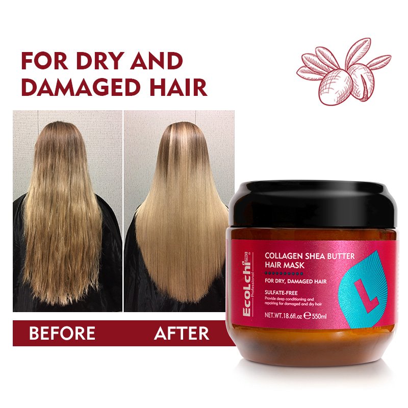 EcoLchi Private Label Hair Argan Oil Repair Keratin Collagen Hair Mask Sulfate-Free Organic Shampoo And Conditioner Hair Care