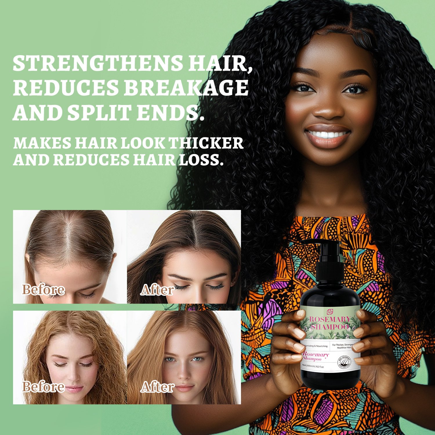 Best Selling Rosemary Shampoo Refining Nourishing Shampoo Suitable For All Hair Types 200Ml