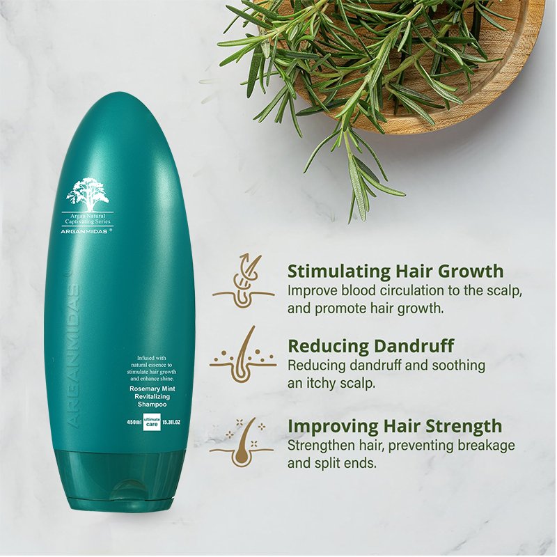 Arganmidas bio men private label peppermint sulfate free rosemary mint shampoo and conditioner for Oily Hair
