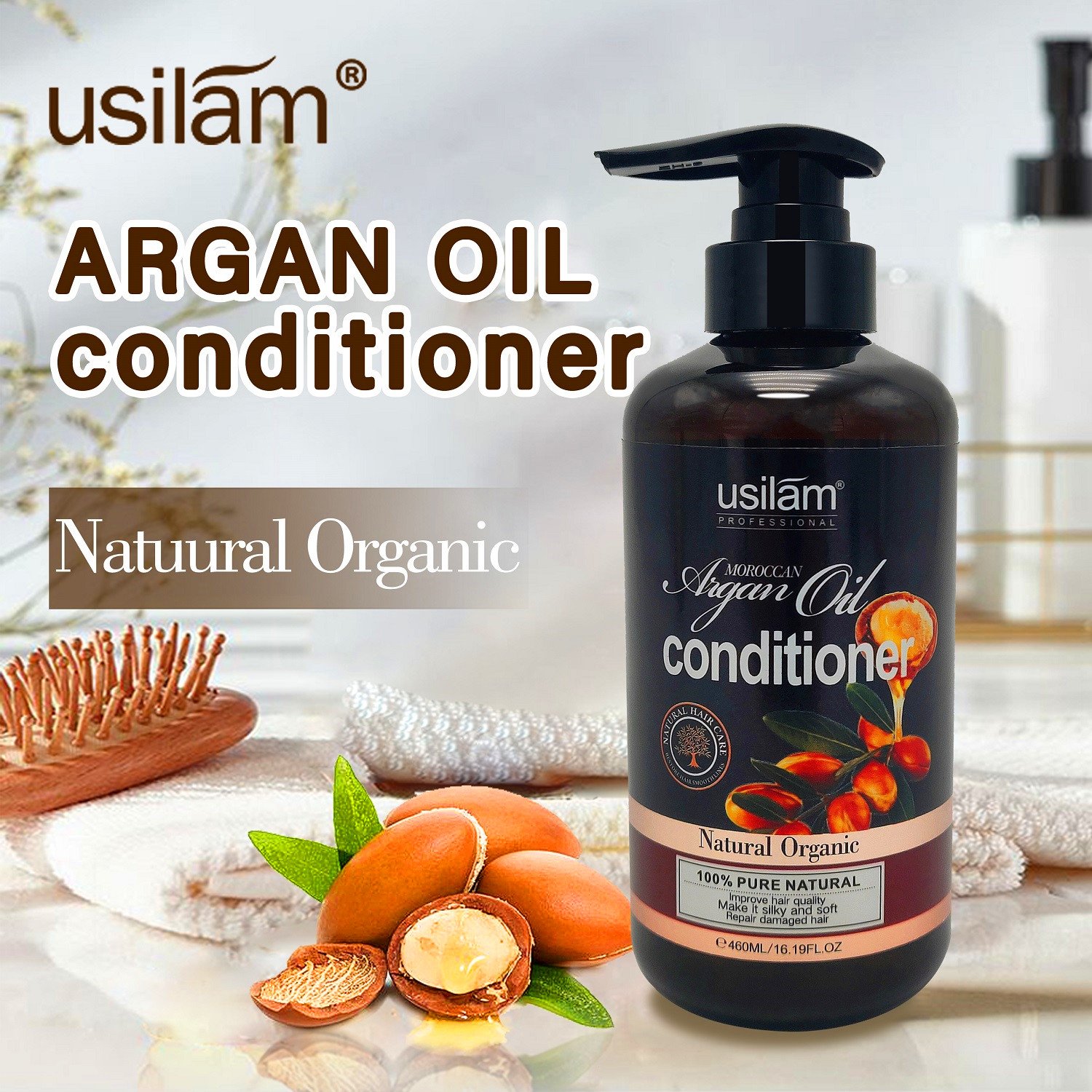 private label lowest price custom logo organic morocco argan hair oil shampoo and conditioner body shower gel suit