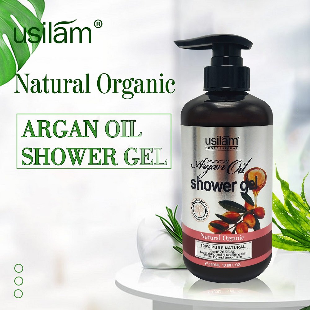 private label lowest price custom logo organic morocco argan hair oil shampoo and conditioner body shower gel suit