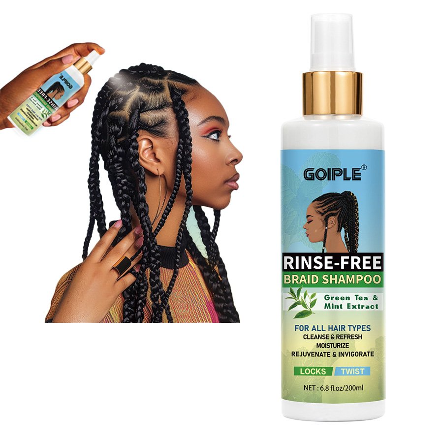 Private Logo Rinse-free Braid Shampoo No Residue Braid Cleanser Healthy Shining Hair Twists Weaves Shampoo for Edge Control