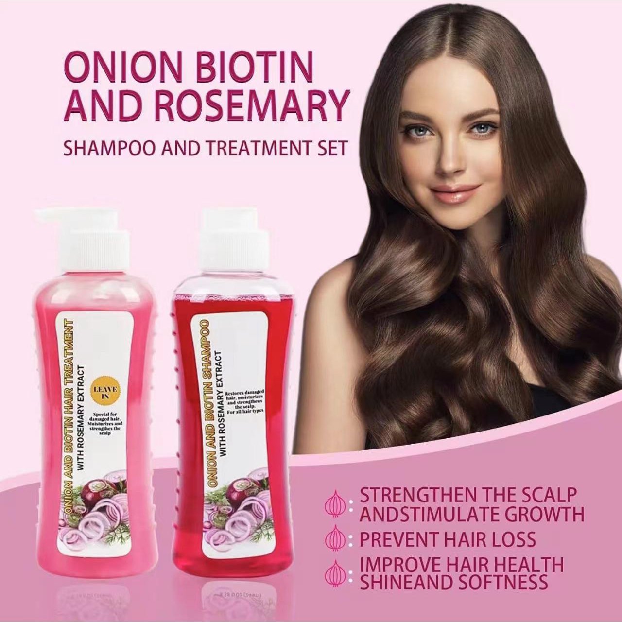 Natural Sant Onion, Rosemary and Biotin Shampoo & Treatment You can customize the size you want