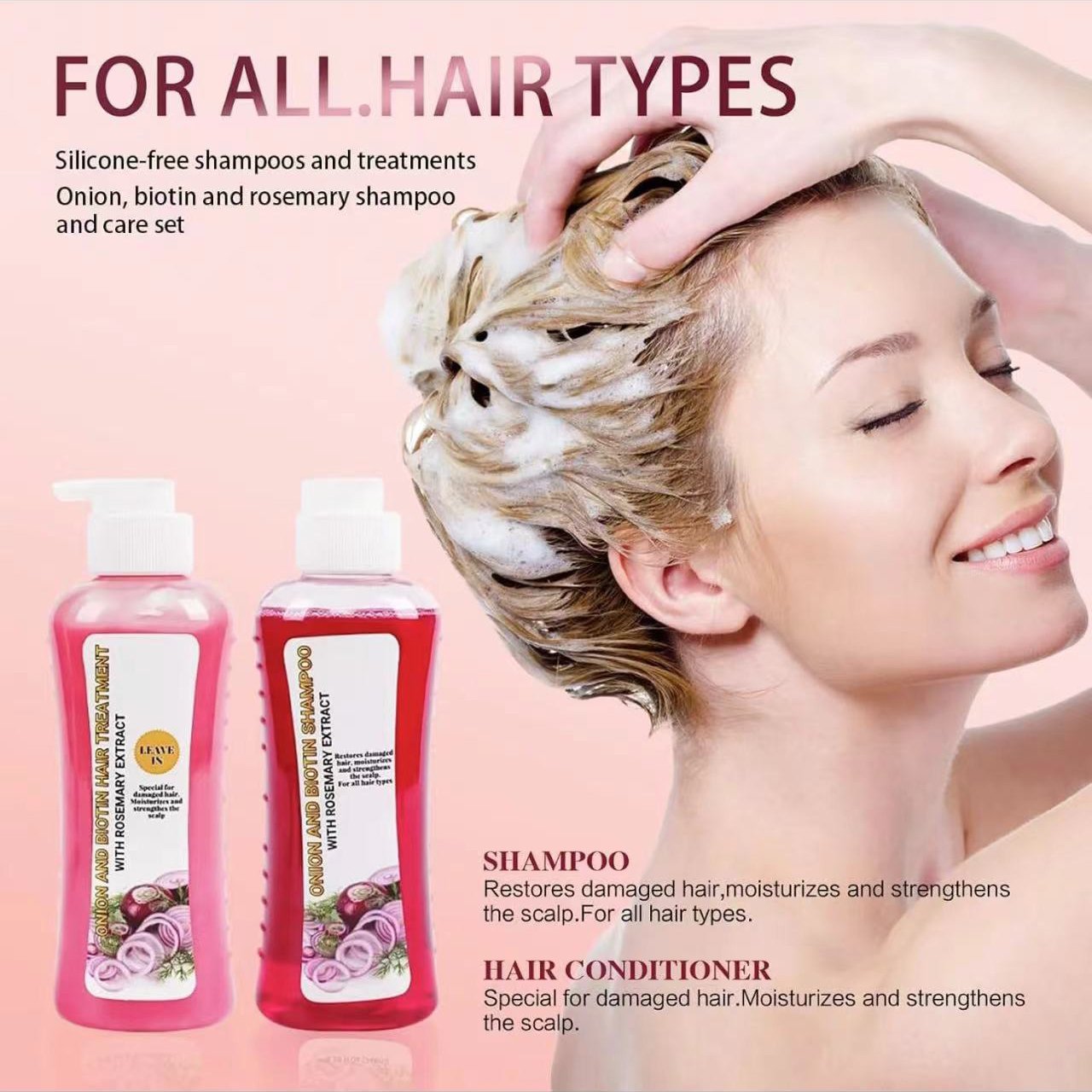 Natural Sant Onion, Rosemary and Biotin Shampoo & Treatment You can customize the size you want