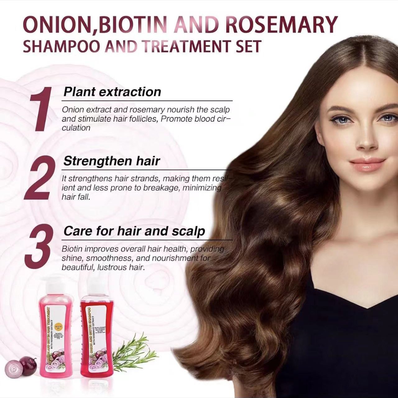 Natural Sant Onion, Rosemary and Biotin Shampoo & Treatment You can customize the size you want