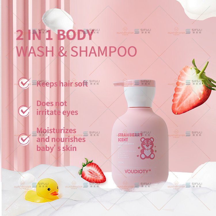 Kids Silky Smooth baby shampoo and body wash pink baby washing machines for Children
