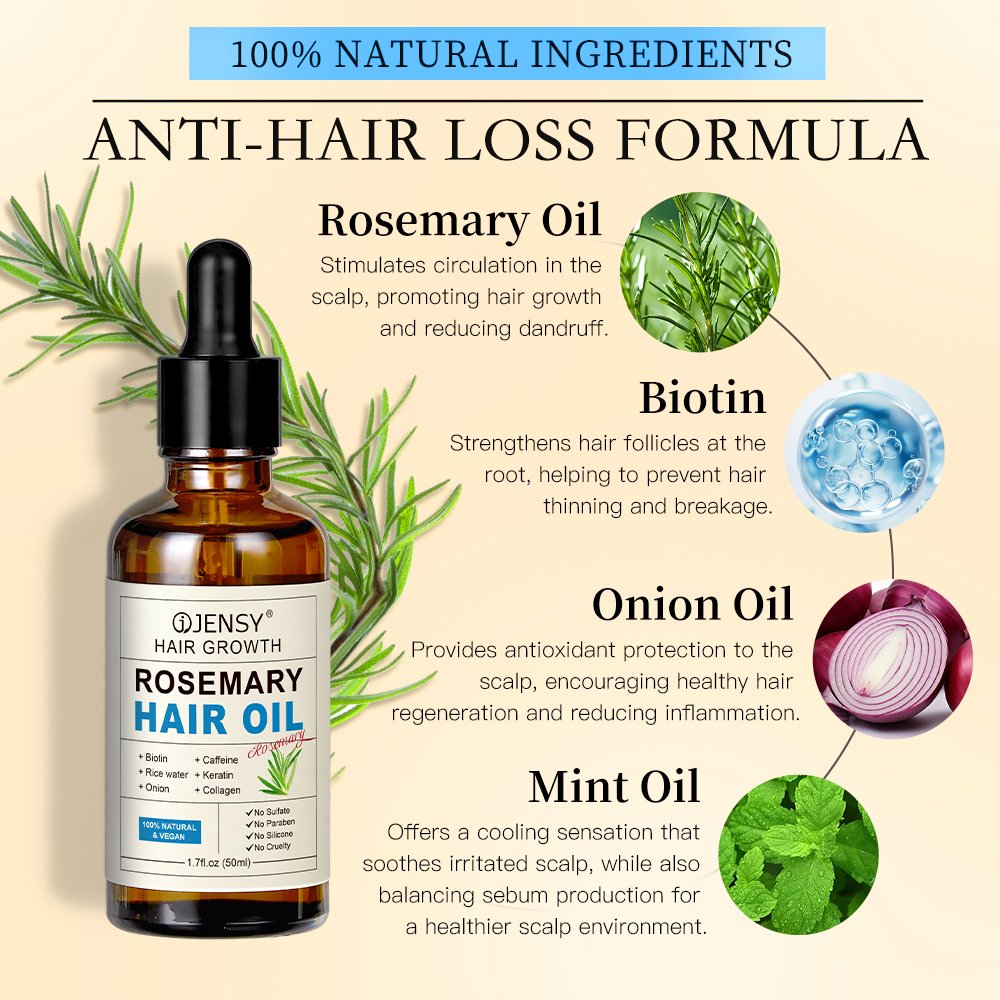 Oem Natural Vegan Organic Repair Serum Scalp Massage hair Growth Oil Anti hair Loss Tea Tree Keratin Rosemary Oil hair Treatment
