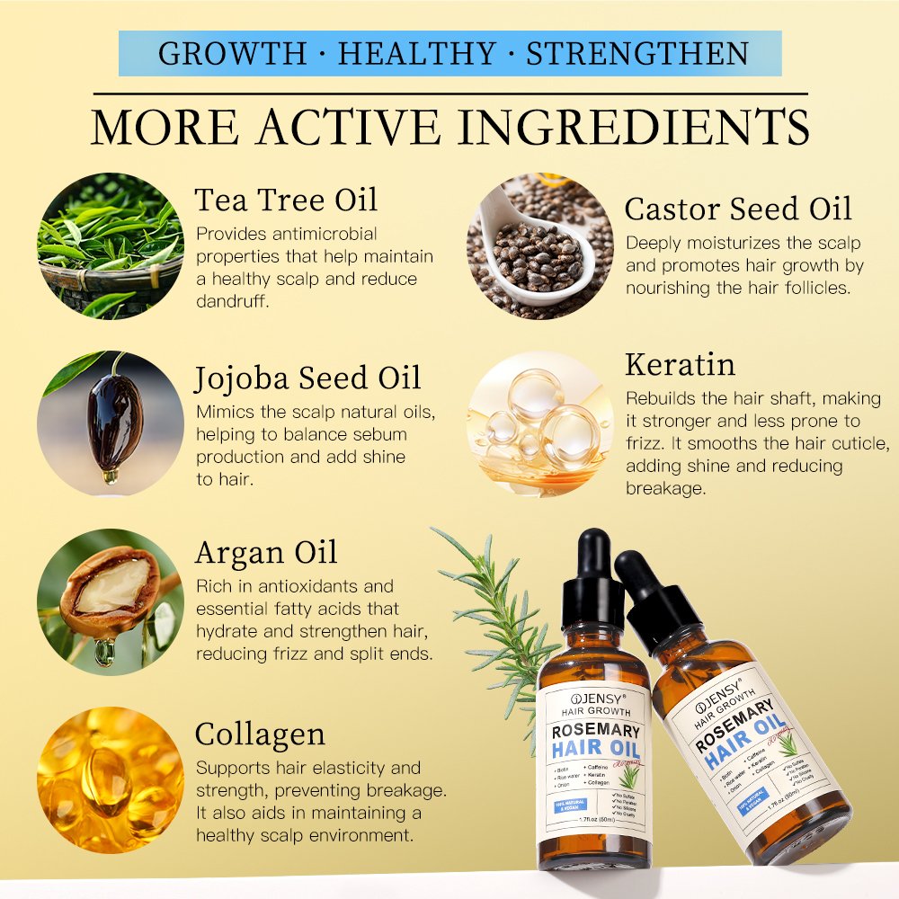 Oem Natural Vegan Organic Repair Serum Scalp Massage hair Growth Oil Anti hair Loss Tea Tree Keratin Rosemary Oil hair Treatment