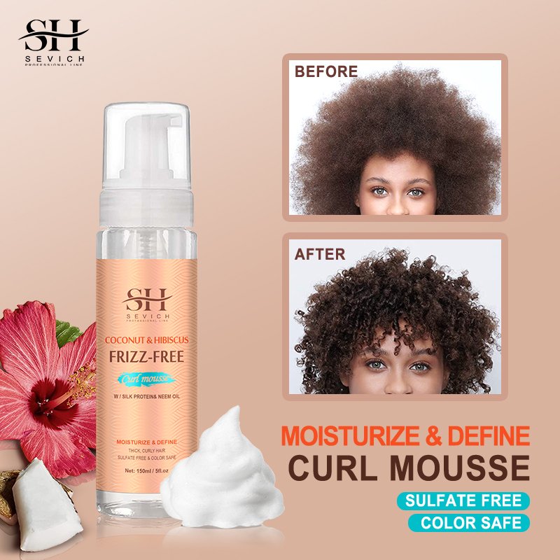 Private Brand New Design Professional Treatment Spray Curling Cream Shampoo Conditioner Wash Care Series Set For Curly Hair