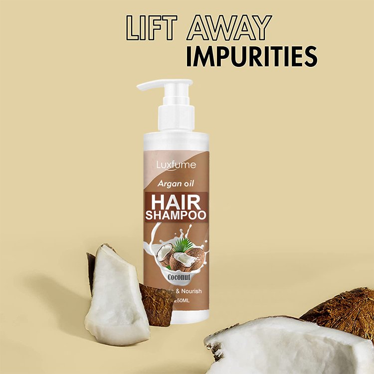 Luxfume Manufacturer Supply 100 % Pure Argan Oil Anti Dandruff Coconut Oil Hair Shampoo And Conditioner for Oily Hair