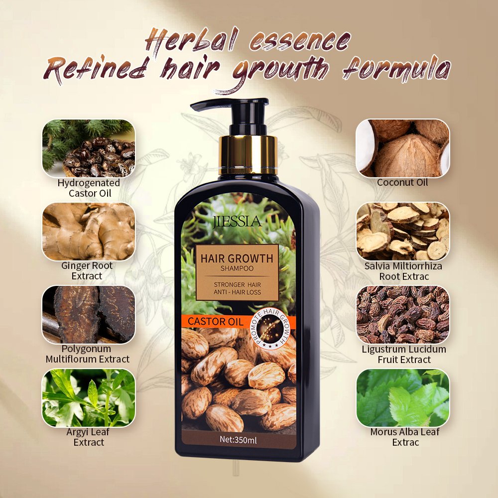 Hair Growth Shampoo And Conditioner Private Label Professional Salon Products ginger Castor Oil organic hair growth shampoo