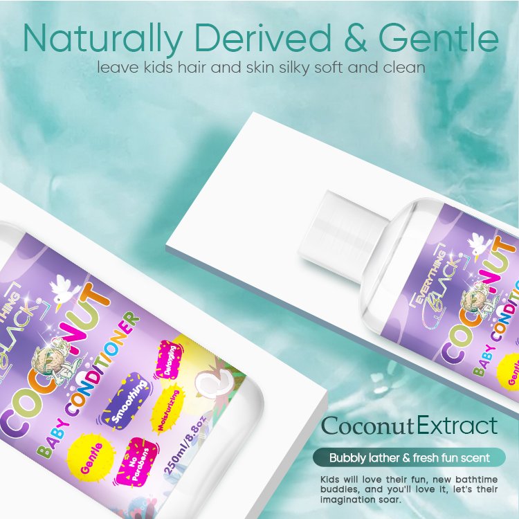 EVERYTHINGBLACK Sultfate Free Refreshing And Moisturizing 2In1 Organic Baby Shampoo Private Label