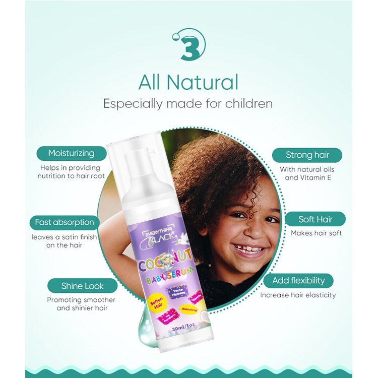 EVERYTHINGBLACK Sultfate Free Refreshing And Moisturizing 2In1 Organic Baby Shampoo Private Label