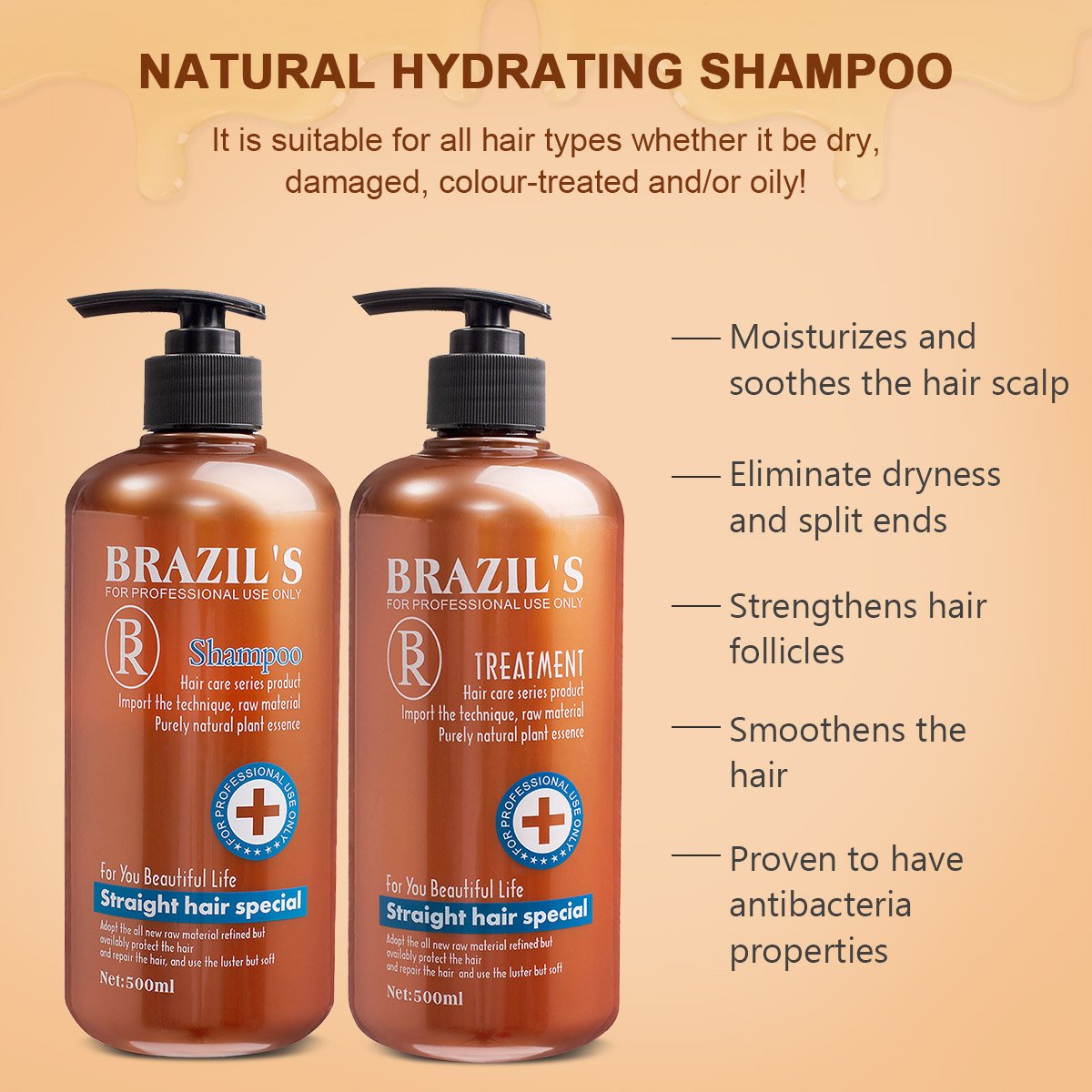 Custom Logo 100% Pure Argan Organic Moisturizing Soft Argan Oil Hair Shampoo And Conditioner Set