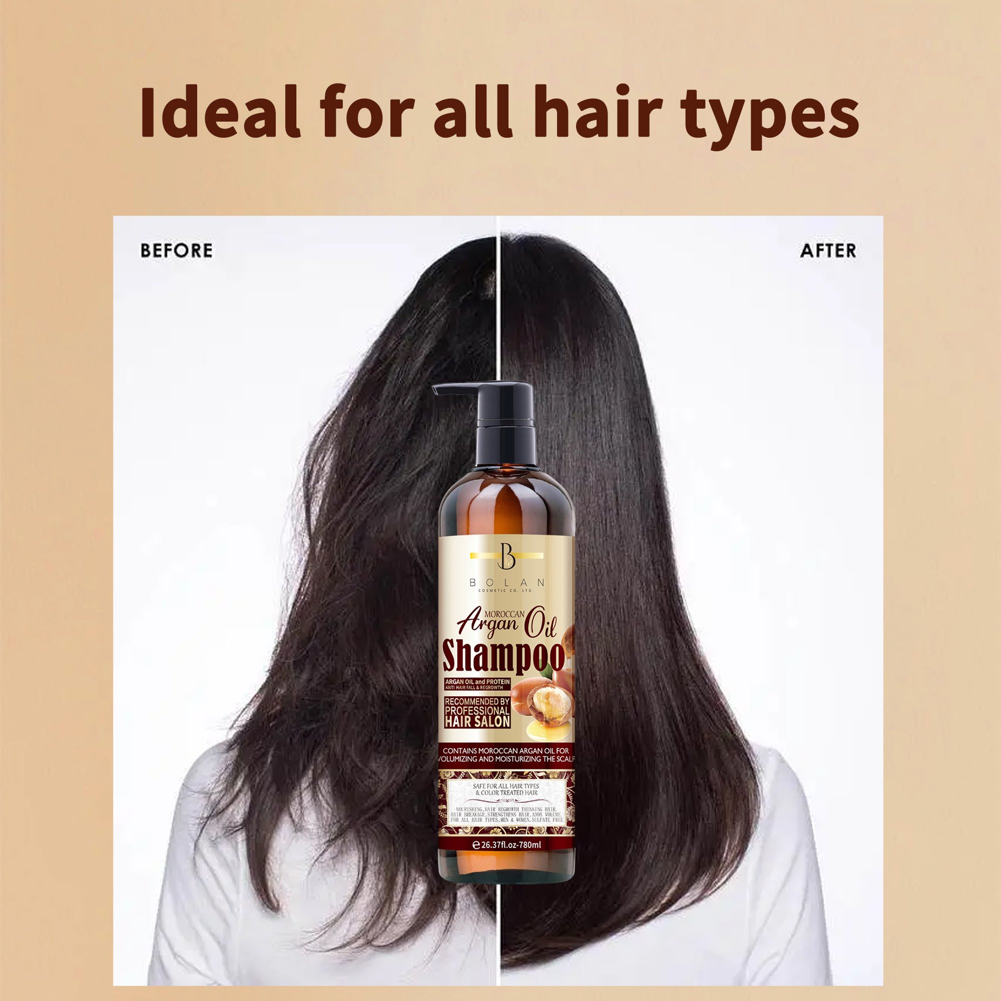 Professional Customized Natural Argan Oil Sulfate Free Oem Shampoo and Conditioner Private Label for Hair Care Sets