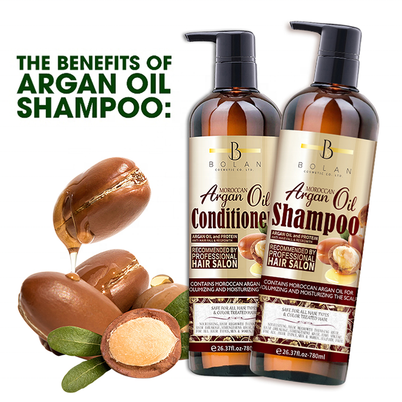 Professional Customized Natural Argan Oil Sulfate Free Oem Shampoo and Conditioner Private Label for Hair Care Sets