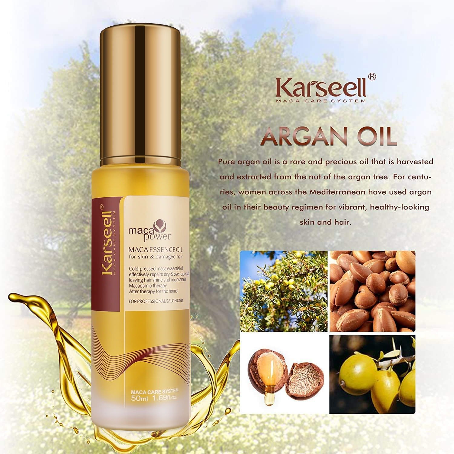 Sulfate Free Natural Private Label Argan Oil Karseell Collagen Hair Mask Hair Shampoo And Conditioner Set